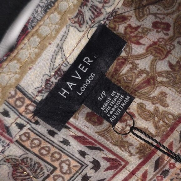 NWT HAVER LONDON Chiffon Floral‎ Button Down Shirt 2 Ways Untied Tied Size S/P - Picture 3 of 11